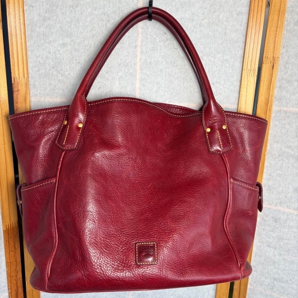 Dooney & Bourke Pebble Grain Kristen‎ Tote Red Burgundy Shoulder Bag - Picture 1 of 15